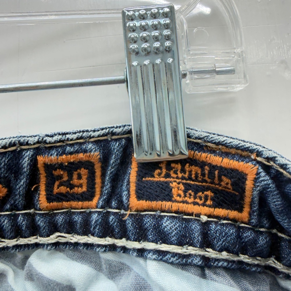 Rock Revival Jamila Bootcut Jeans Womens 29 Blue Denim Embroidered Buckle - Picture 7 of 8